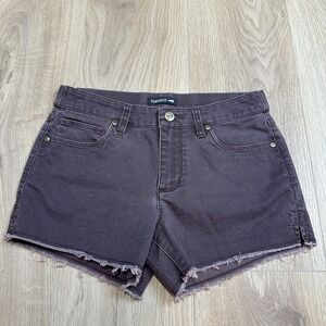 Toad&Co Shorts Womens 2 Purple Earthworks Camp‎ Utility Mid Rise Organic Cotton